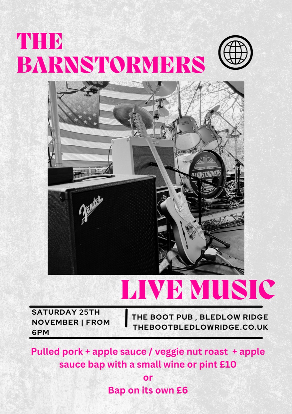 Live music and pulled pork baps!